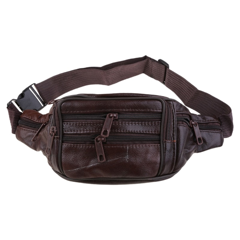 Sac Banane Cuir Marron Unisexe Pratique
