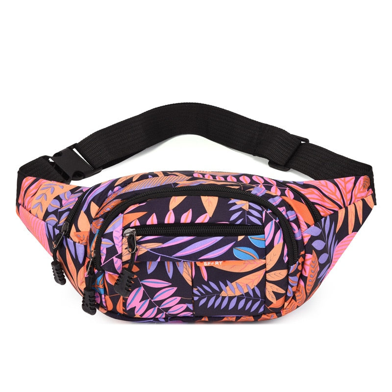 Sac Banane Sportif Motifs Tropicaux Multicolores