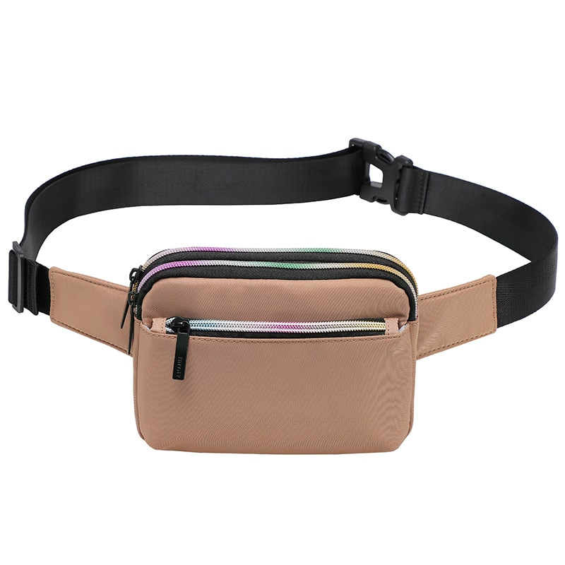 Sac Banane Urbain Beige Multi-Poches Pratique