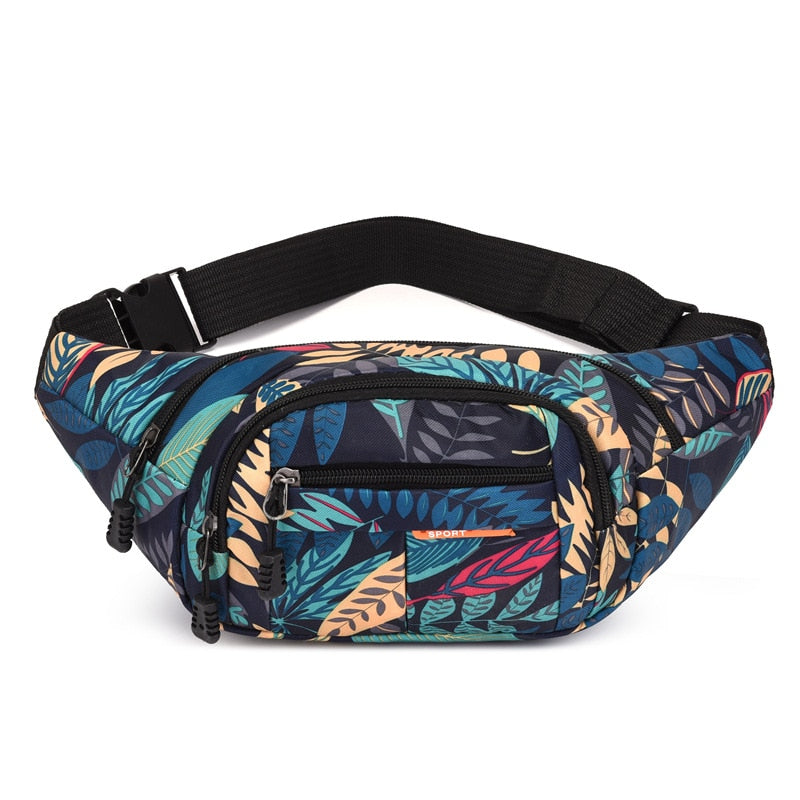Sac Banane Sportif Motifs Tropicaux Multicolores