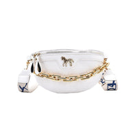 Découvrir le modèle Blanc Ceinture Élégante Cuir Marron Chaîne Dorée - modèle Blanc - Banane Avenue ™