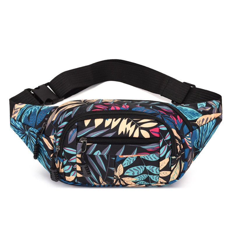 Sac Banane Sportif Motifs Tropicaux Multicolores