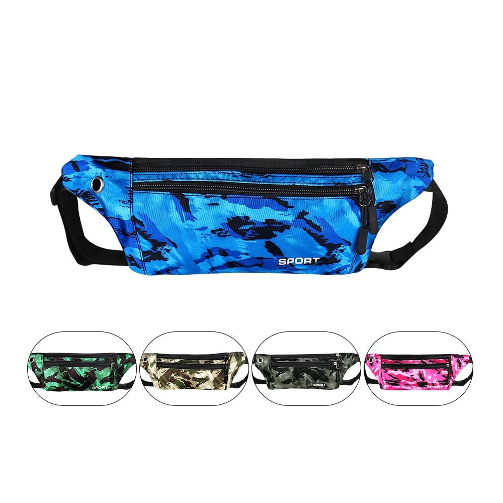 Sacoche Banane Sport Camouflage Bleue
