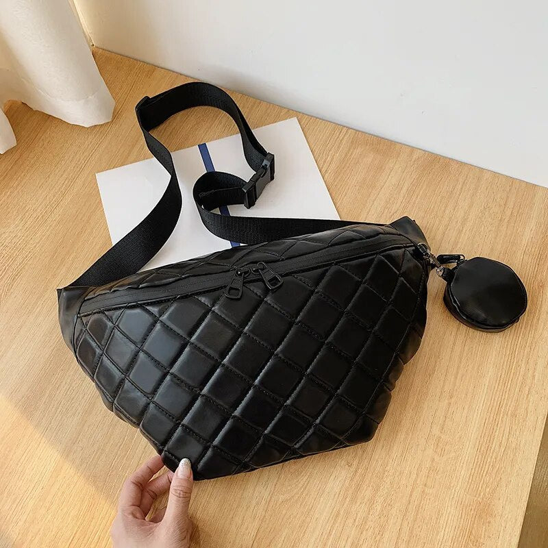 Sac Banane Bleu Matelassé Tendance Unisexe