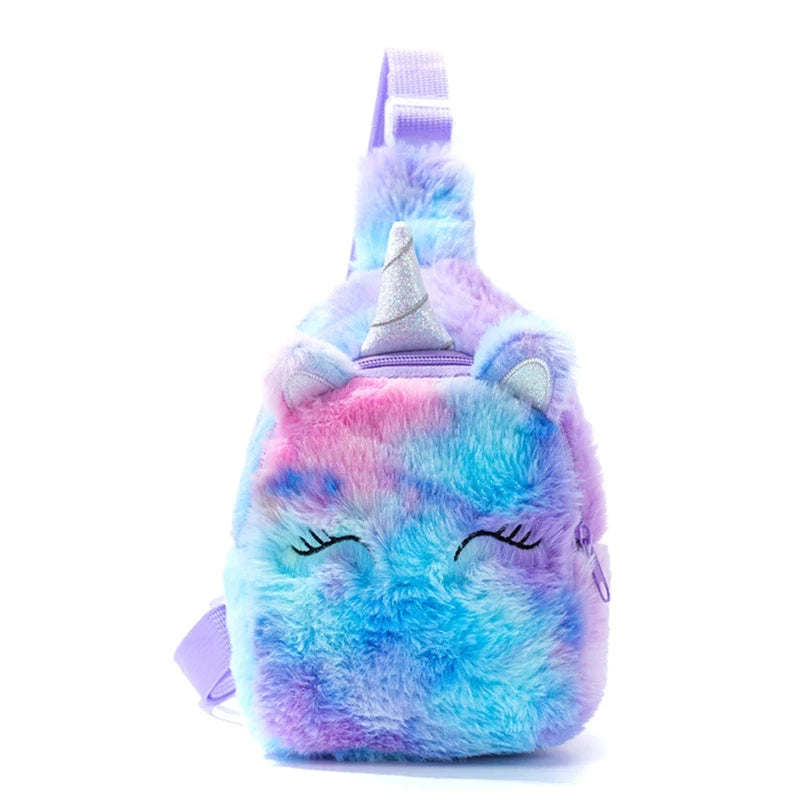 Sac Banane Enfant Licorne Arc-en-Ciel Peluche