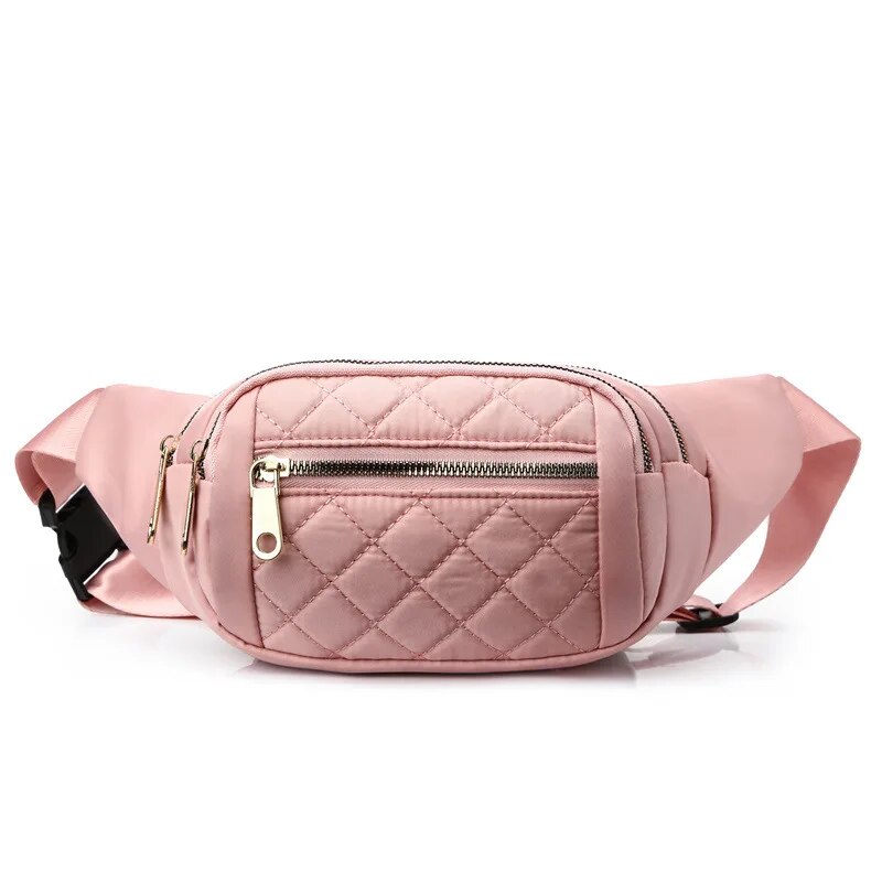 Sac Banane Bleu Élégant Matelassé Unisexe