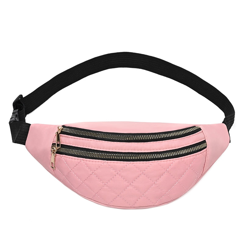 Sac Banane Rose Matelassé Élégant Léger