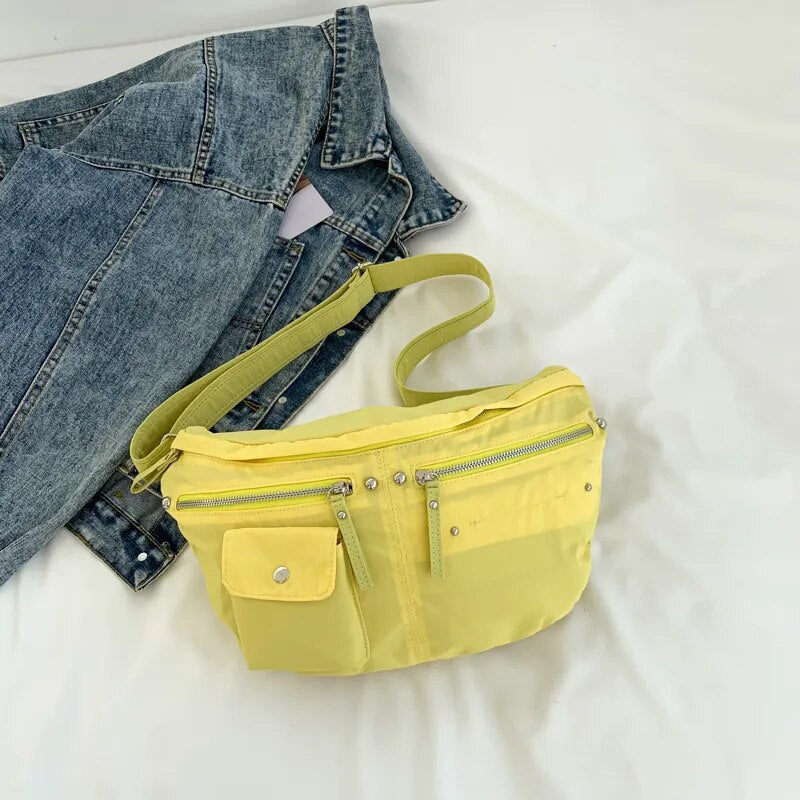 Sac Banane Urbain Vert Multipoches Pratique