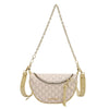 Sac Banane Élégant Monogramme Beige Chaîne Dorée