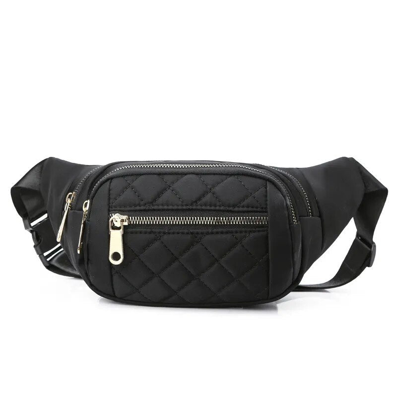 Sac Banane Bleu Élégant Matelassé Unisexe