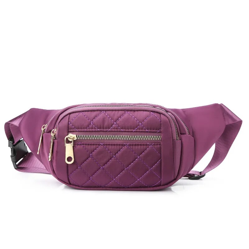 Sac Banane Bleu Élégant Matelassé Unisexe