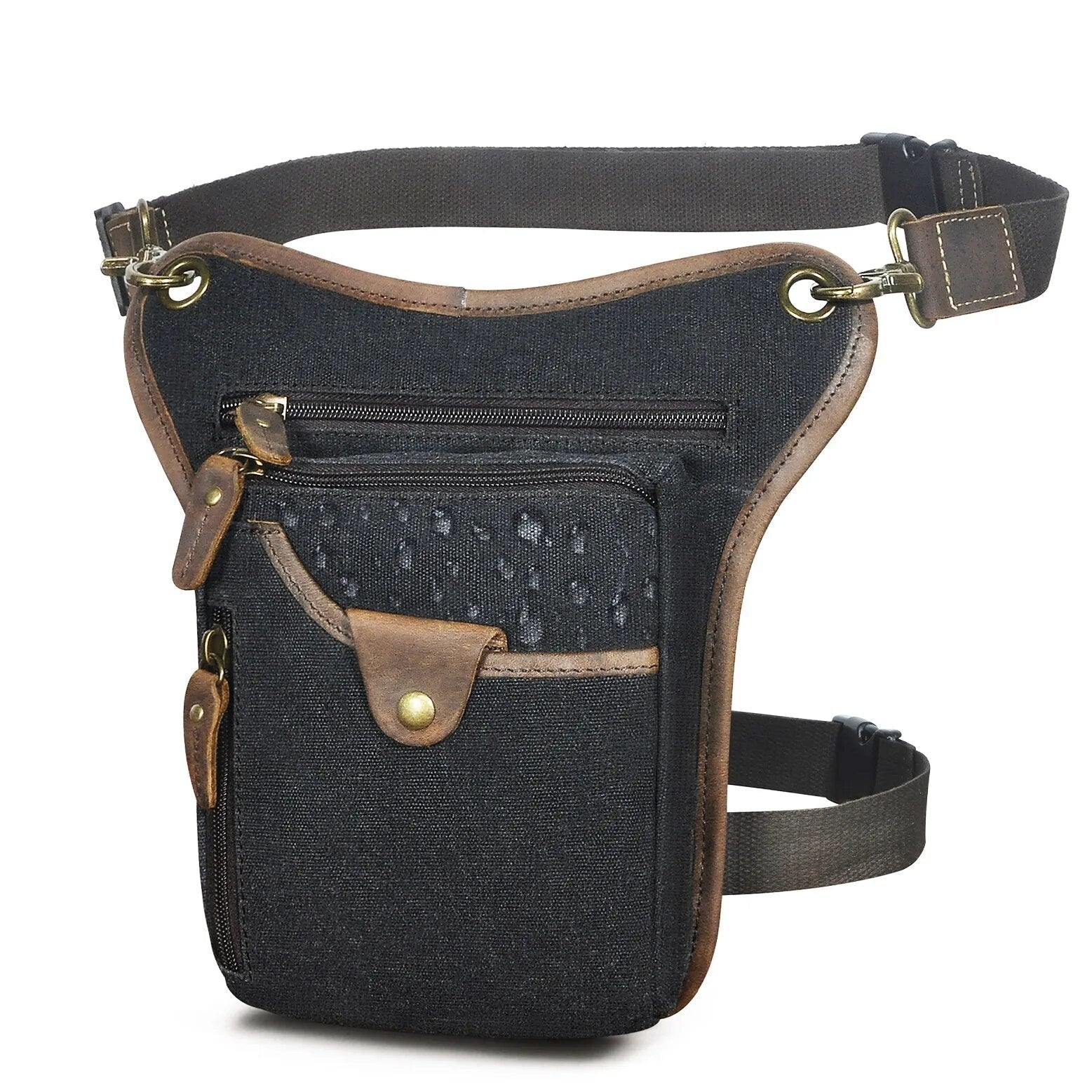 Sac Banane Urbain Chic Noir Détails Cuir
