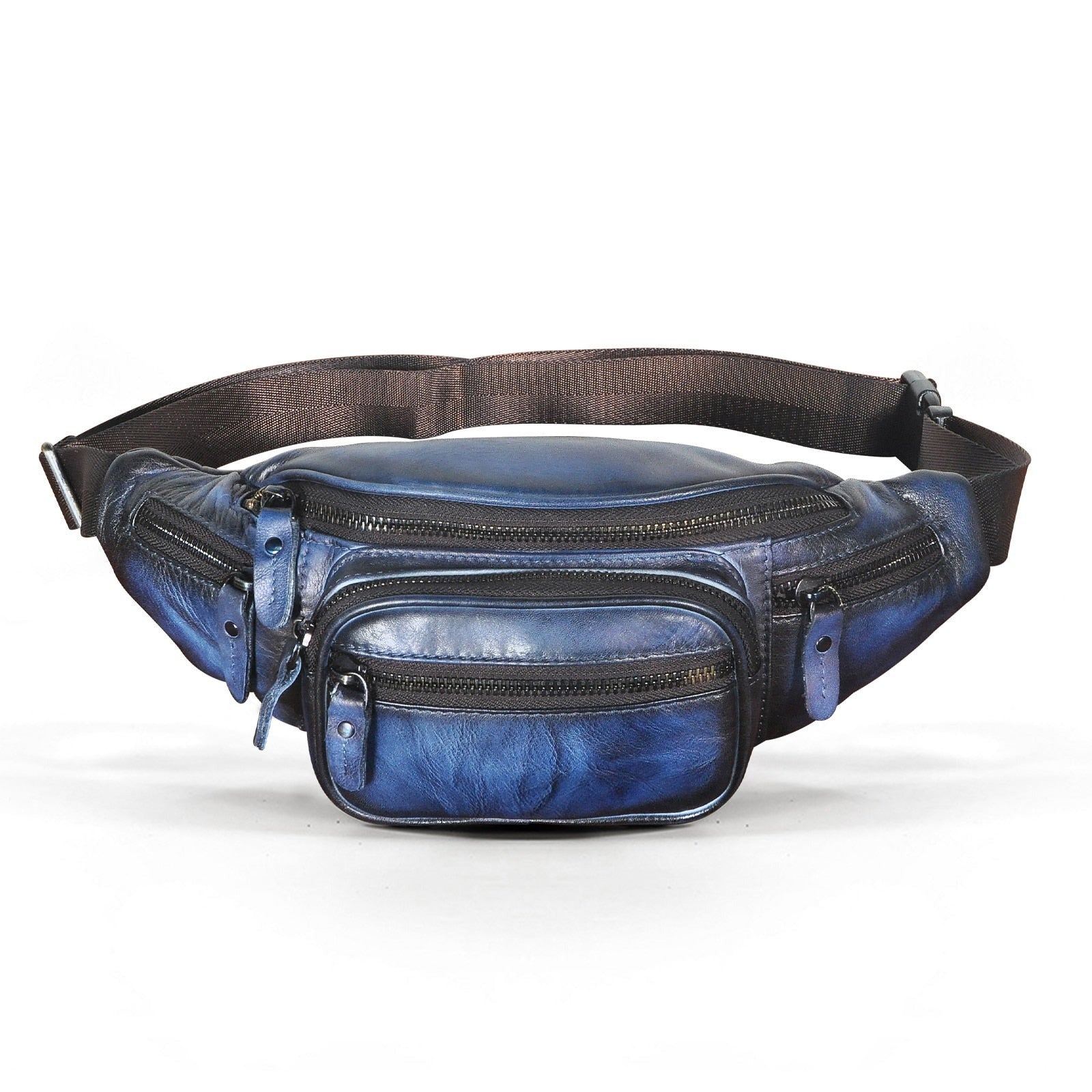 Ceinture Sacoche Banane Cuir Vintage Multipoche