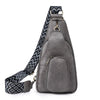 Sac Banane Élégant Cuir Gris Unisexe