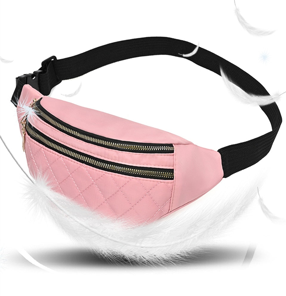 Sac Banane Rose Matelassé Élégant Léger