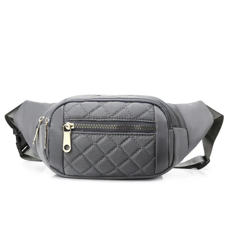 Sac Banane Bleu Élégant Matelassé Unisexe
