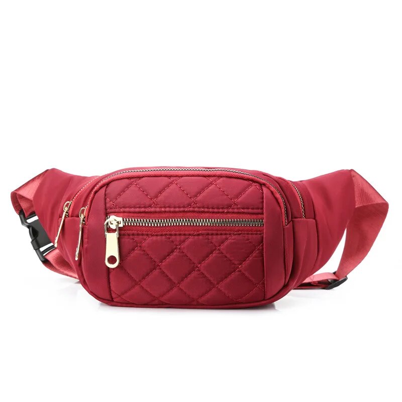 Sac Banane Bleu Élégant Matelassé Unisexe