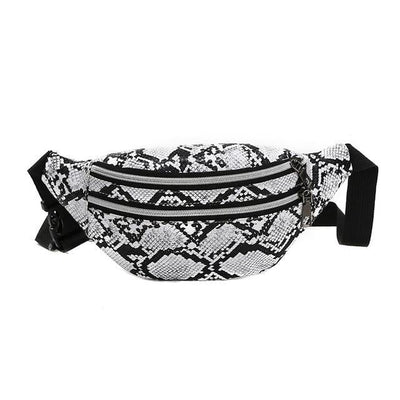 Sac Banane Urbain Motif Python Noir Blanc