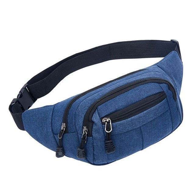 Sac Banane Urbain Bleu Denim Ajustable