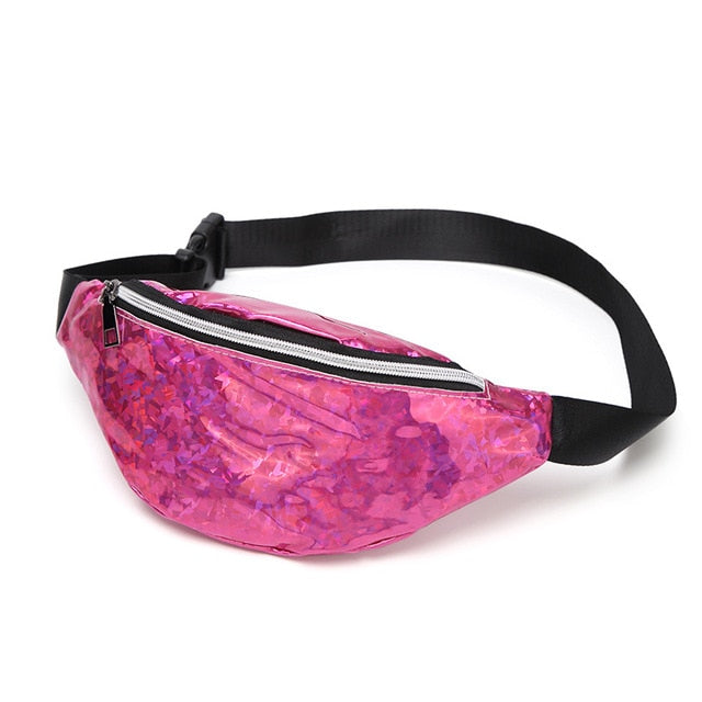 Sac Banane Brillant Rose Tendance Unisexe