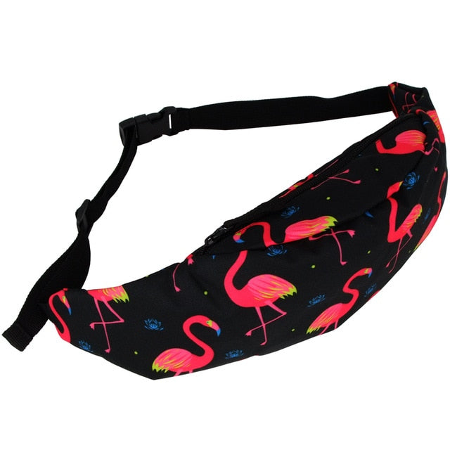 Sac Banane Fantaisie Licorne Noir Multicolore