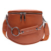 Sac Banane Élégant Cuir Marron Chaîne Métal