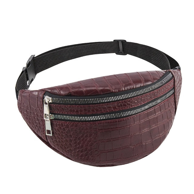 Sacoche Banane Urbaine Simili-Cuir Noir