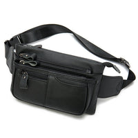 Découvrir le modèle Noir Sacoche Banane Cuir Vintage Multipoches - modèle Noir - Banane Avenue ™