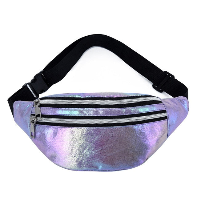 Sac Banane Brillant Irisé Urbain Unisexe