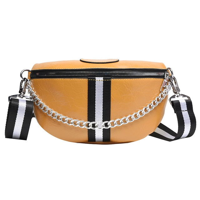 Sac Banane Urbain Chic à Chaîne Argentée