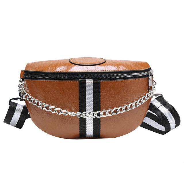 Sac Banane Urbain Chic à Chaîne Argentée