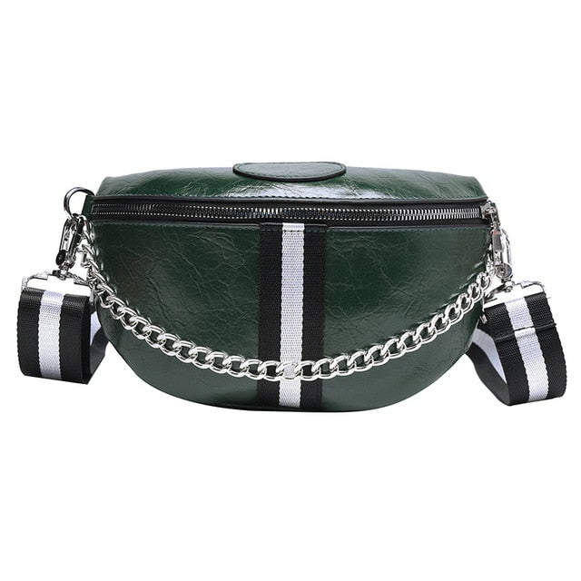 Sac Banane Urbain Chic à Chaîne Argentée