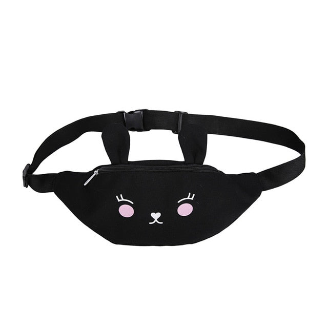 Sac Banane Peluche Chat Kawaii Poche Zip
