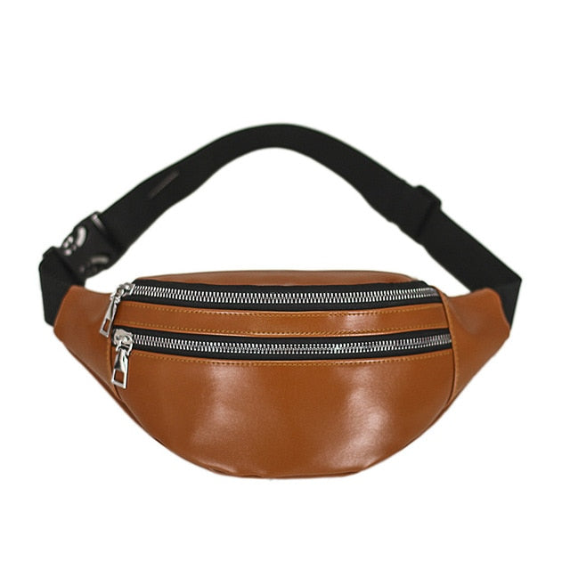 Sac Banane Urbain Simili Cuir Noir