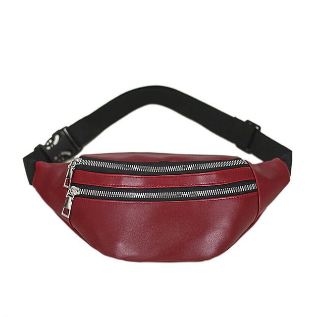 Sac Banane Urbain Simili Cuir Noir