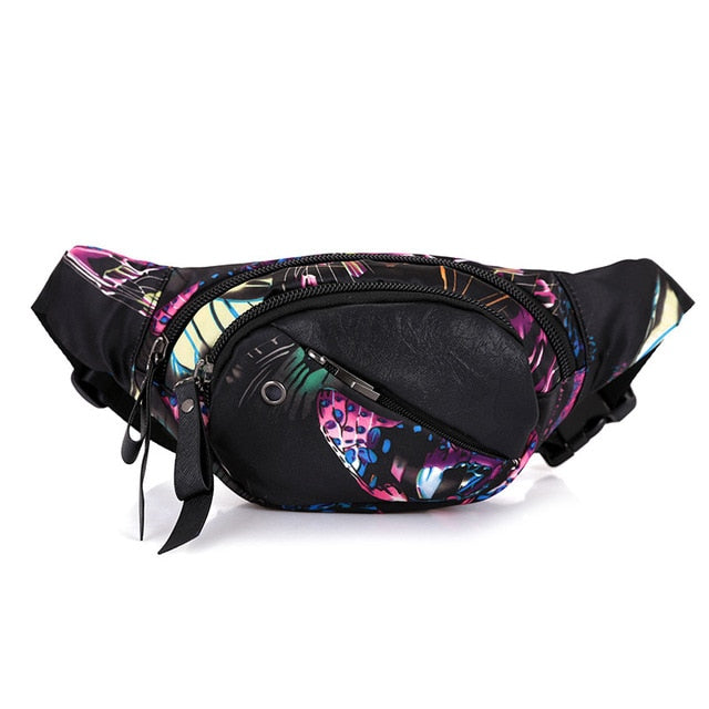 Sac Banane Urbain Motifs Graphiques Multicolores