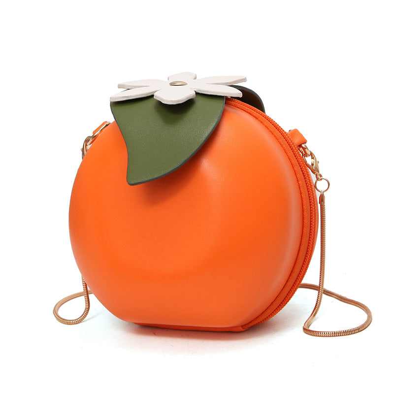 Sac Rond Orange Design Floral Chic