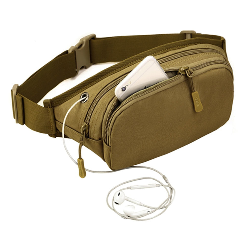 Ceinture Pochette Noire Multi-Rangement Unisexe