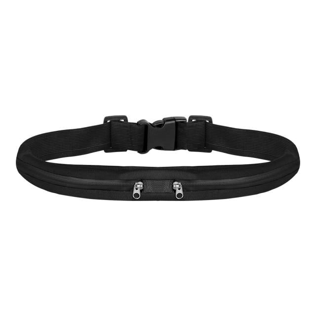 Ceinture Sportive Banane Double Zip Bleue