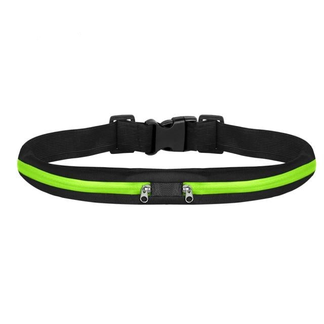 Ceinture Sportive Banane Double Zip Bleue