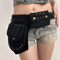 Sac de ceinture ethnique pratique et robuste pour voyage et randonnée - modèle black - Banane Avenue ™