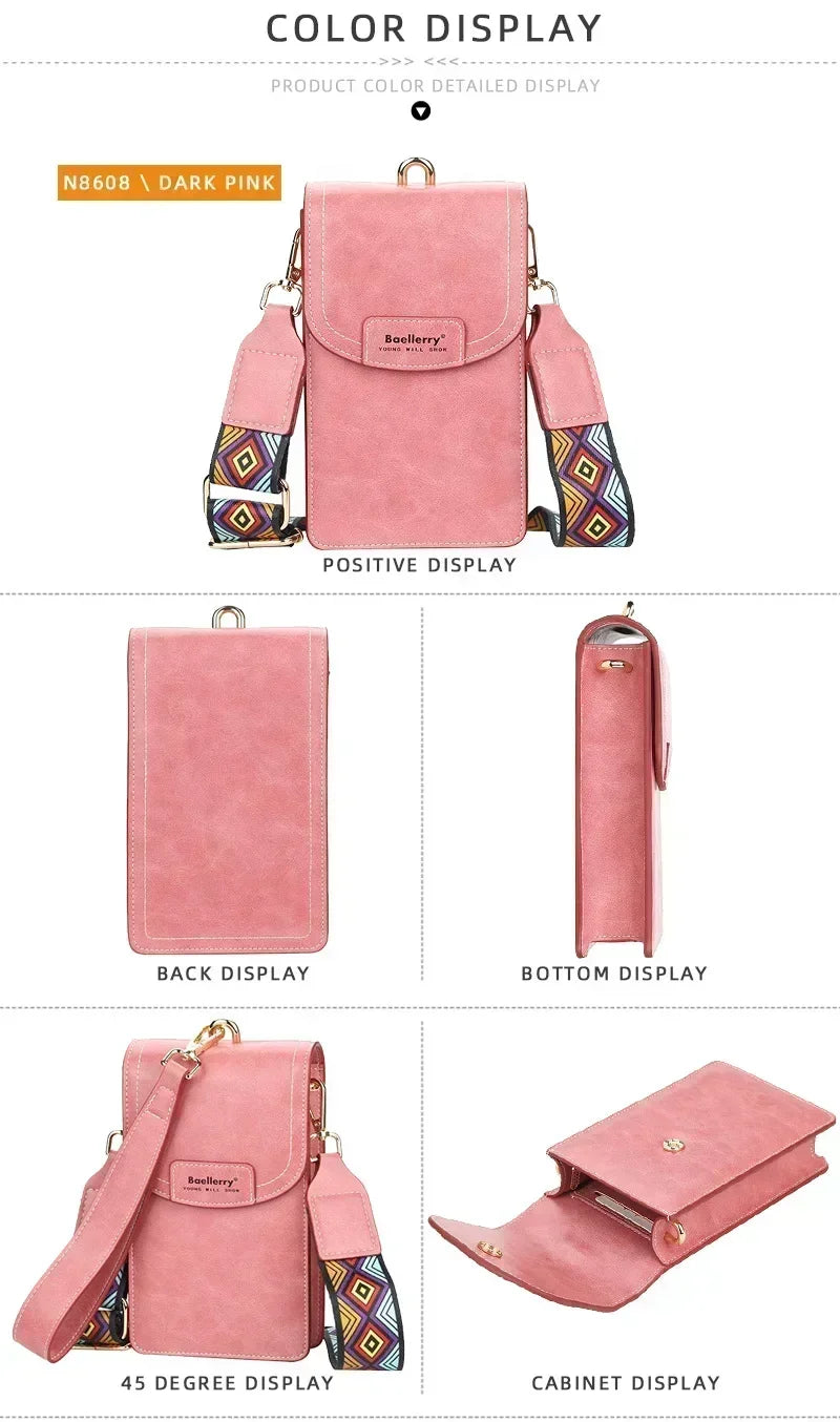 Sacoche Bandoulière rose pratique pour voyager mains libres