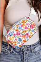 Sac Banane été en toile imprimée – pratique et robuste pour le voyage - modèle flower - Banane Avenue ™