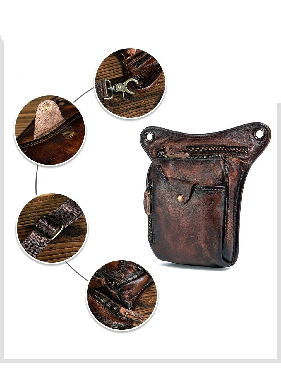 Sac Banane Sport en Cuir – Pratique et Robuste pour Moto et Vélo