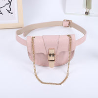 Sac Banane Élégant Cuir Noir Chaîne Dorée - modèle Rose - Banane Avenue ™