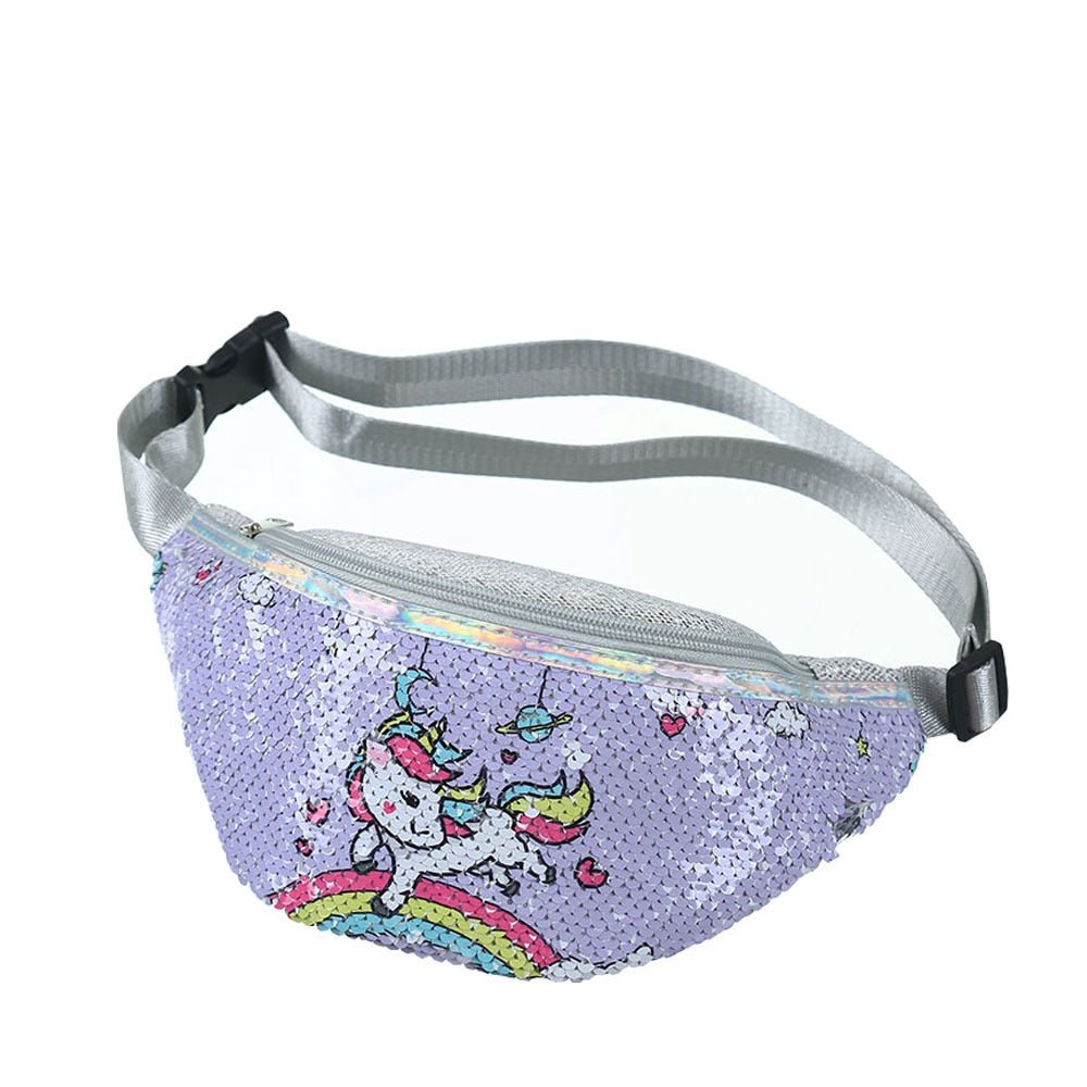 Sac Banane Enfant Licorne Paillettes Rose