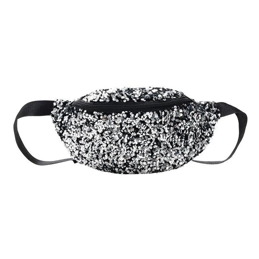 Sac Banane Paillettes Noires Mode Festive