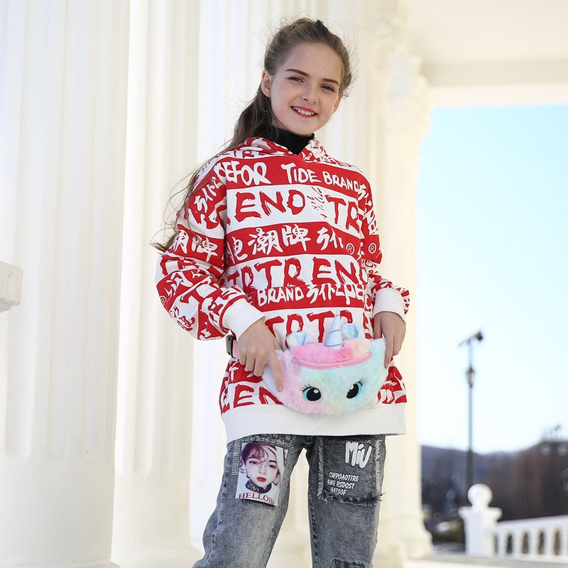 Sac Banane Enfant Licorne Peluche Rose