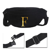 Sac Banane Noir Élégant Lettre M Unisexe - modèle F - Banane Avenue ™