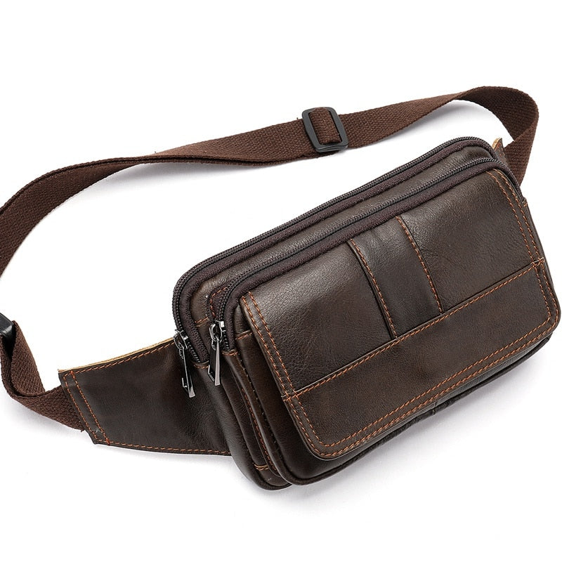 Sac Banane Élégant Simili-Cuir Blanc Unisexe